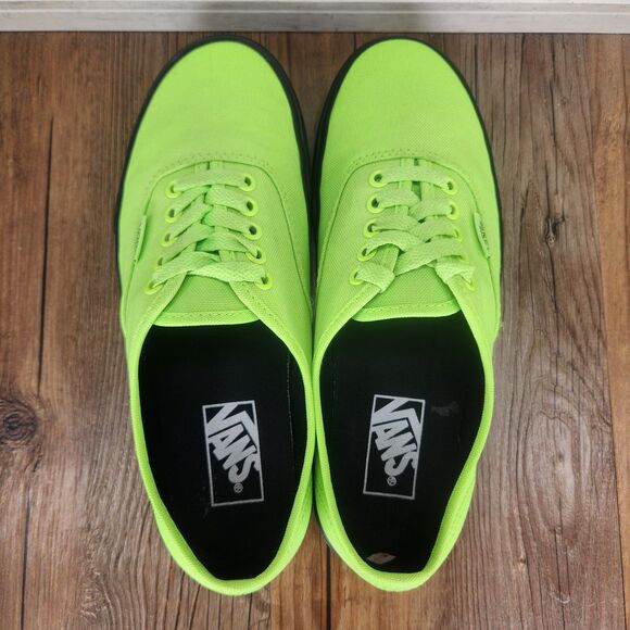 VANS Authentic Womens Size 8 Neon Lime Green Skateboarding Skater Sneakers Shoes - Picture 6 of 9